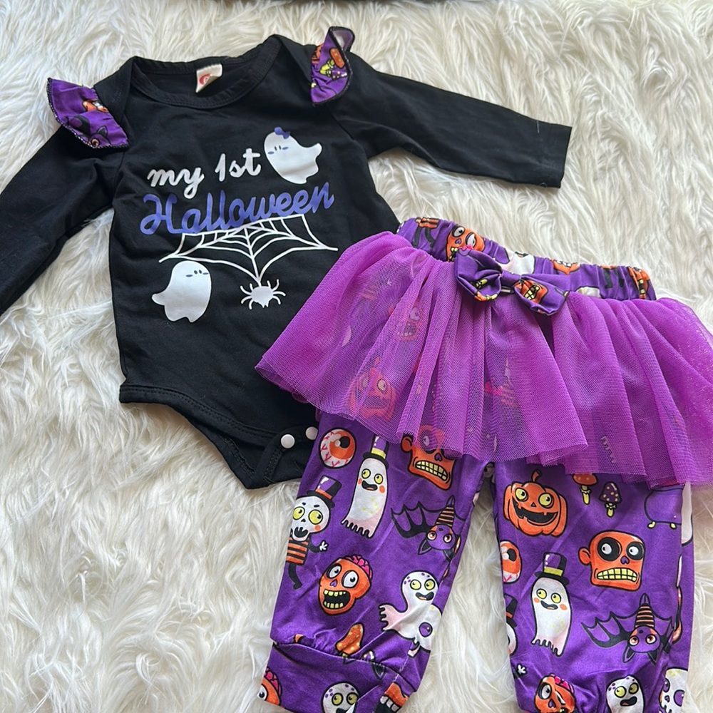 Baby my first Halloween outfit tutu tulle